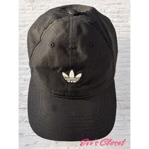 Adidas The Brand With 3 Stripes Relaxed Strap-back Black Hat Cap Streetwear 🔥